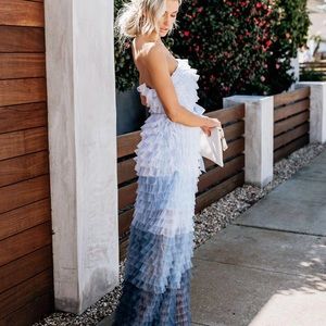 ombré tulle maxi dress-
